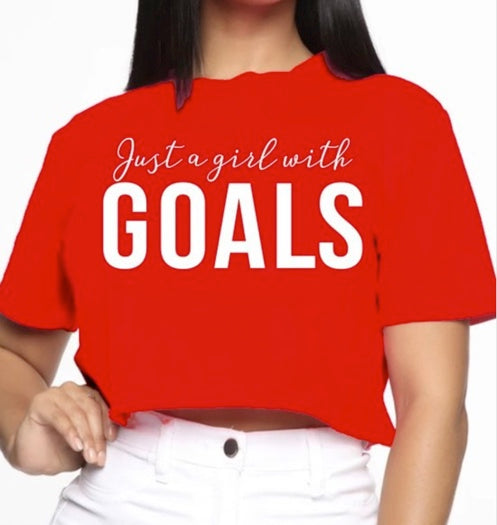 "GOALS" Graphic Crop Top